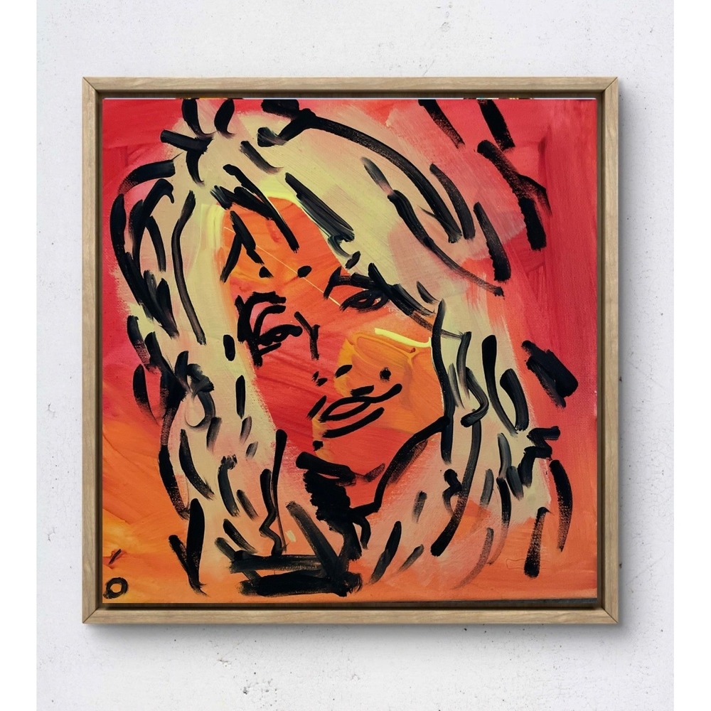 OMAN Dolly Parton Abstract Pop Art Portrait Painting 12x12 Canvas